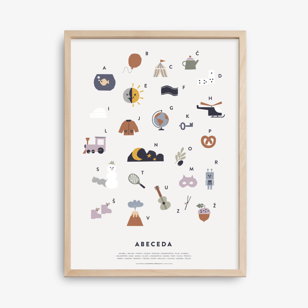 ABC Poster, Light Grey