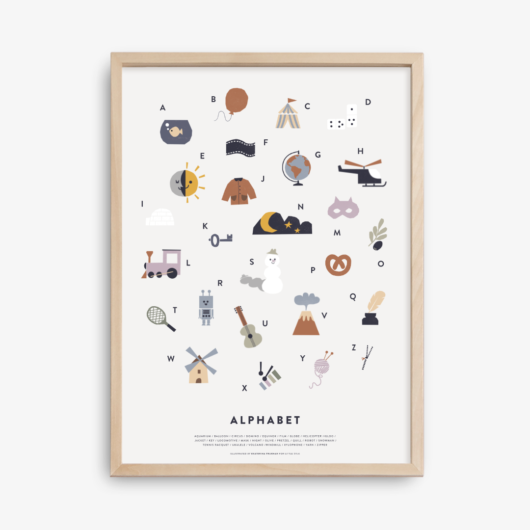 ABC Poster, Light Grey