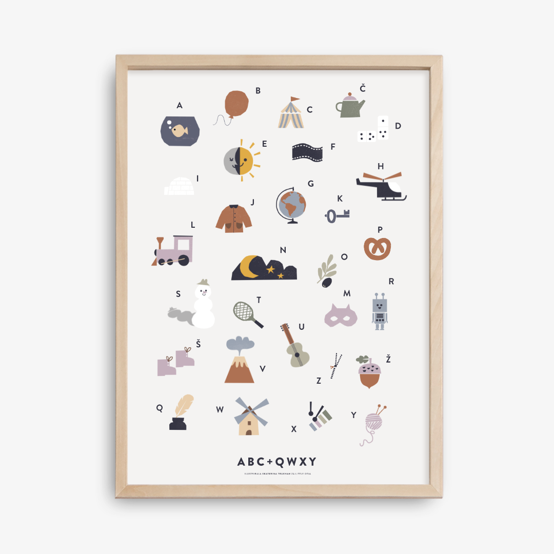 ABC Poster, Light Grey