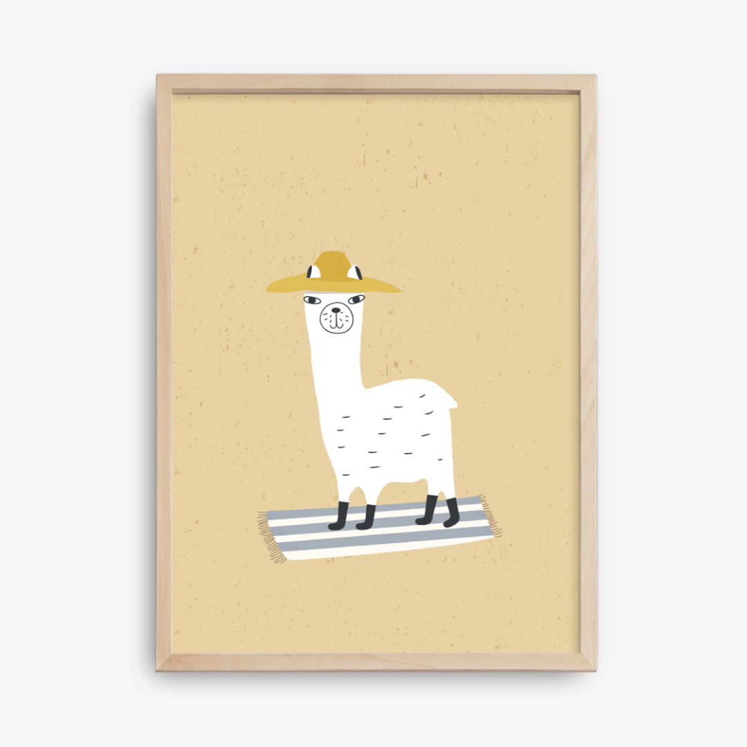 Llama goes to the Beach Poster