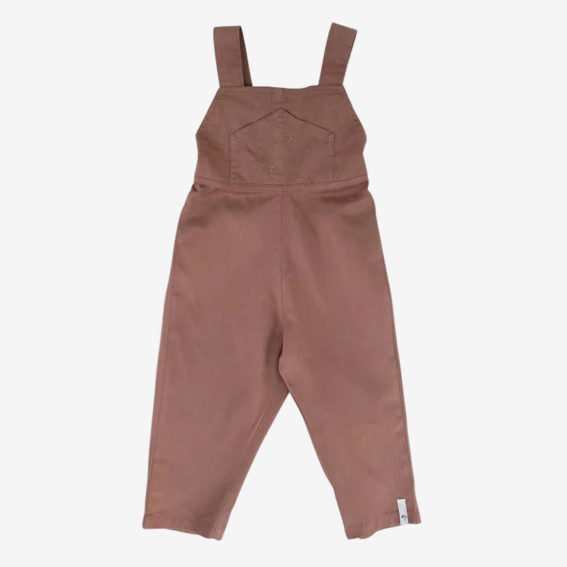 Brown overalls on a white background