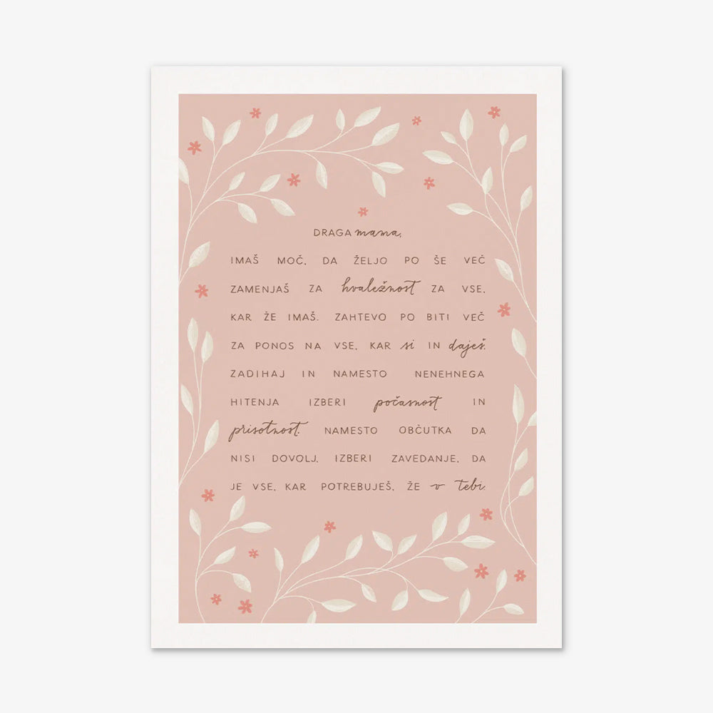 Print - Dear Mom, Pink
