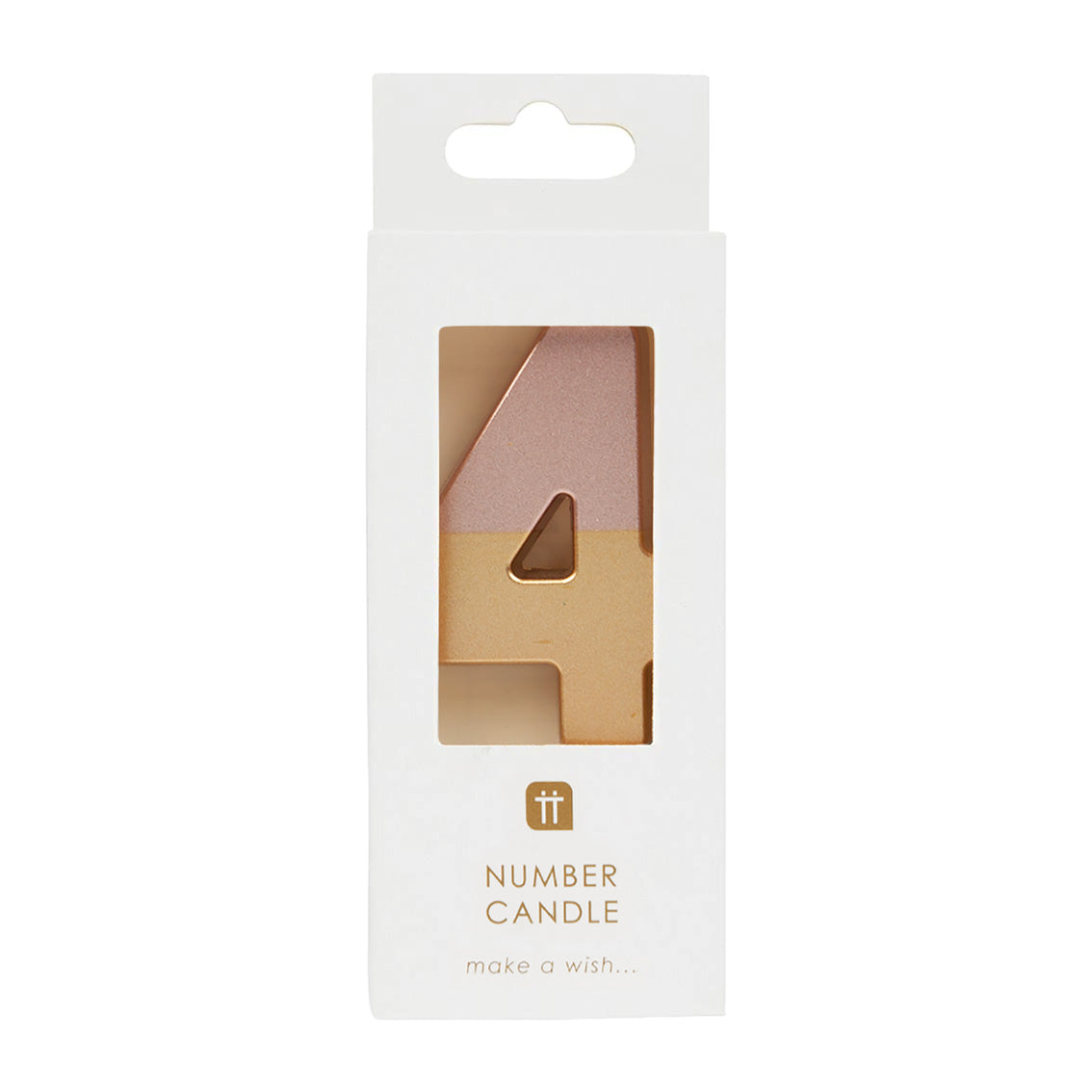 Dipped Number Candle, Rose Gold - 4