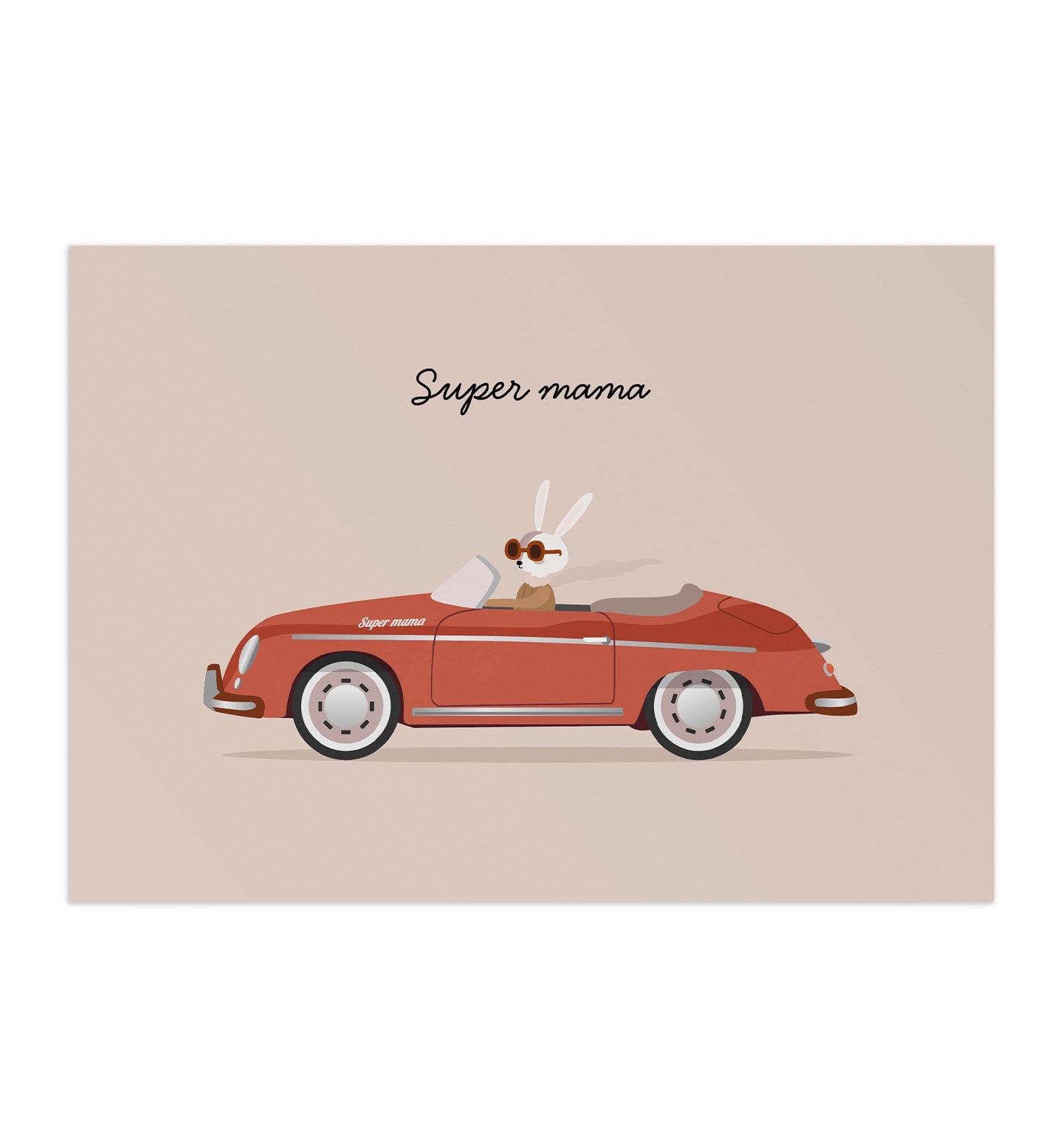Super Mum Driving Art Print (6689522417835)