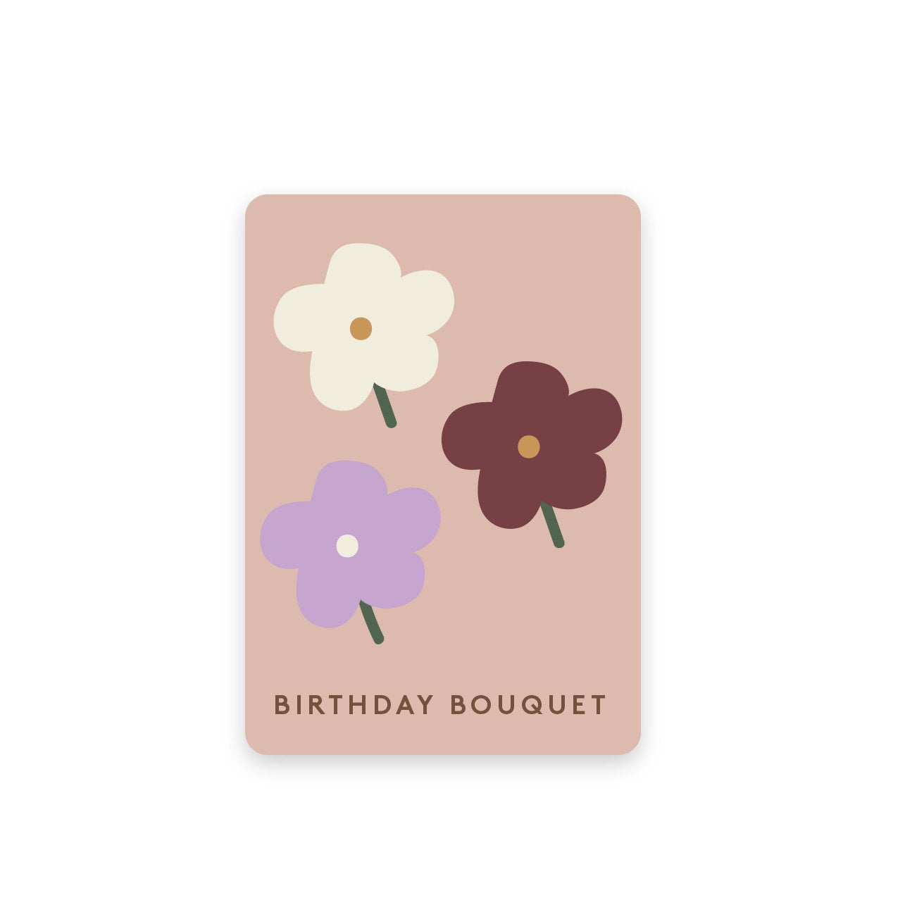 Birthday Bouquet Postcard, Berry