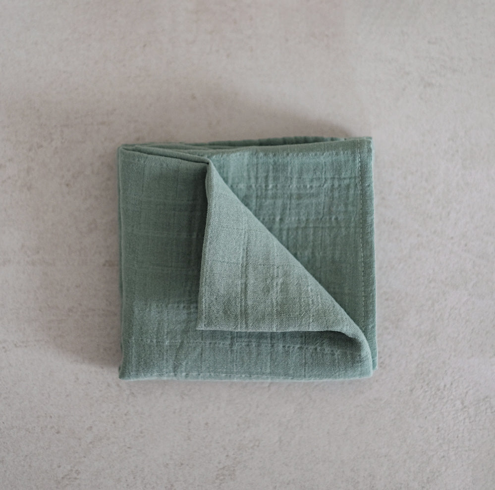 Muslin Swaddle Blanket Organic Cotton / Teal (6719803883691)