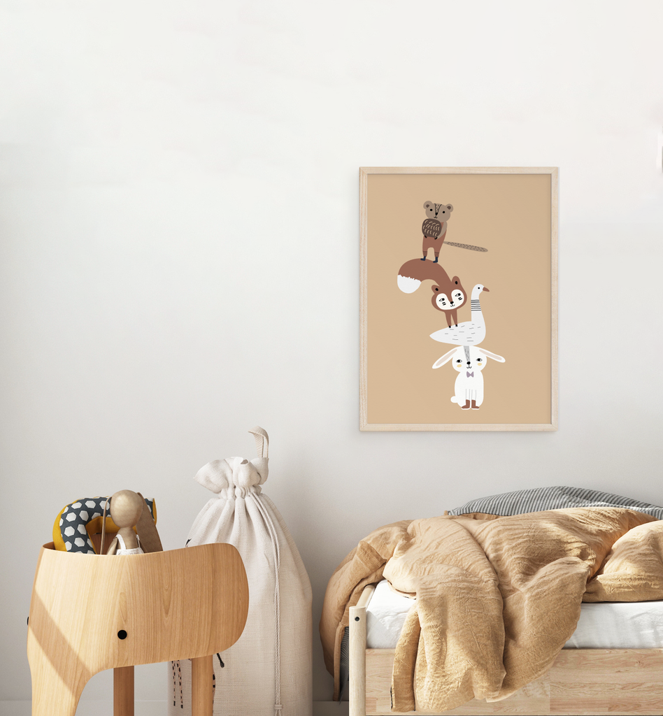Animal Tower Art Print (4454319620167)