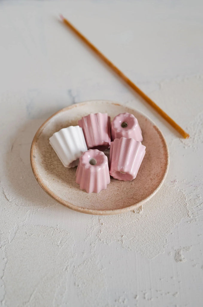 Mini Porcelain Candle Holder, Pink