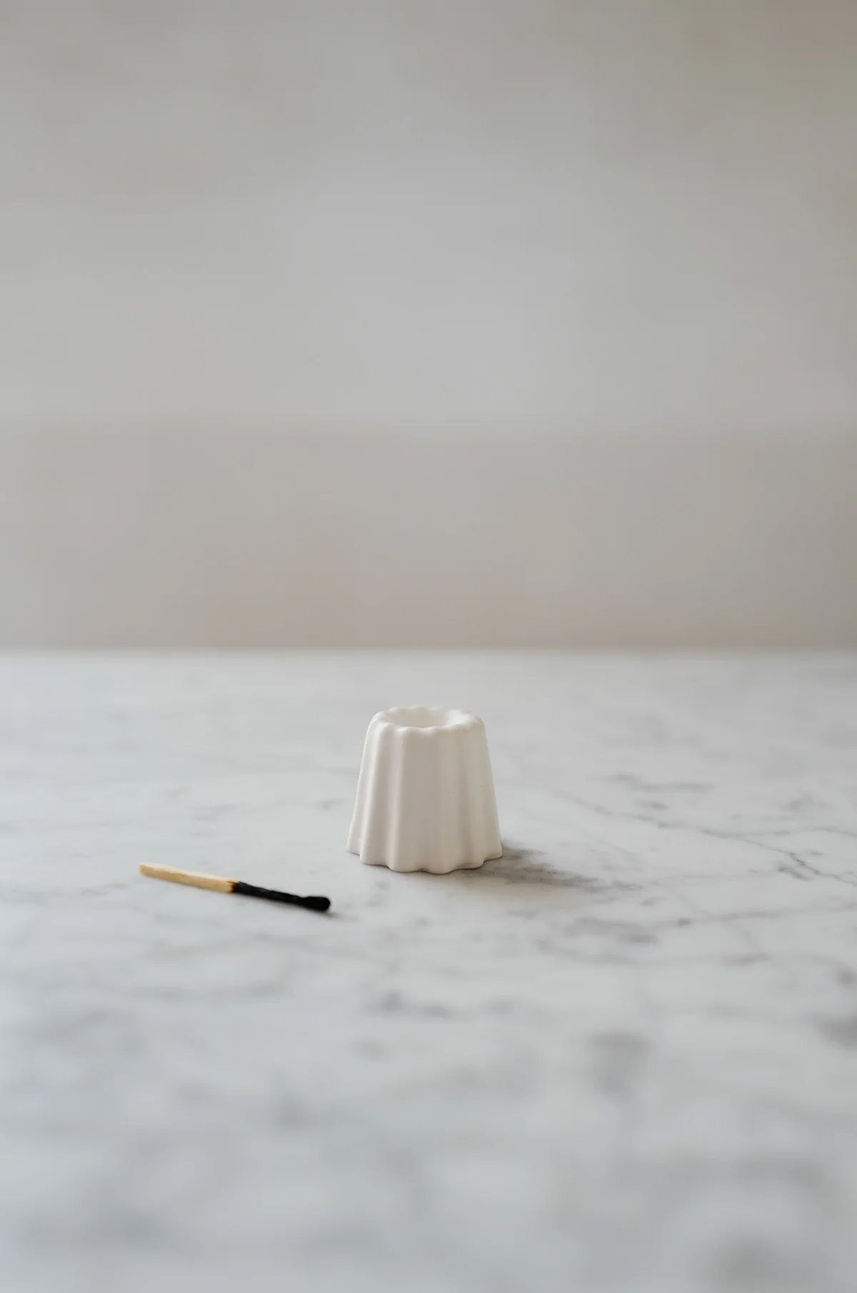 Mini Porcelain Candle Holder, White matte